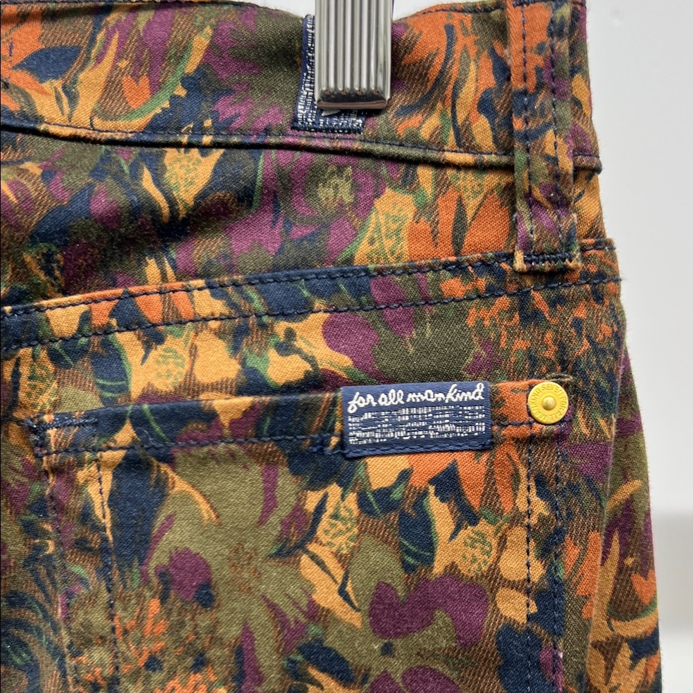7 For All Mankind Multicolor Floral Skinny Jeans - Picture 7 of 8